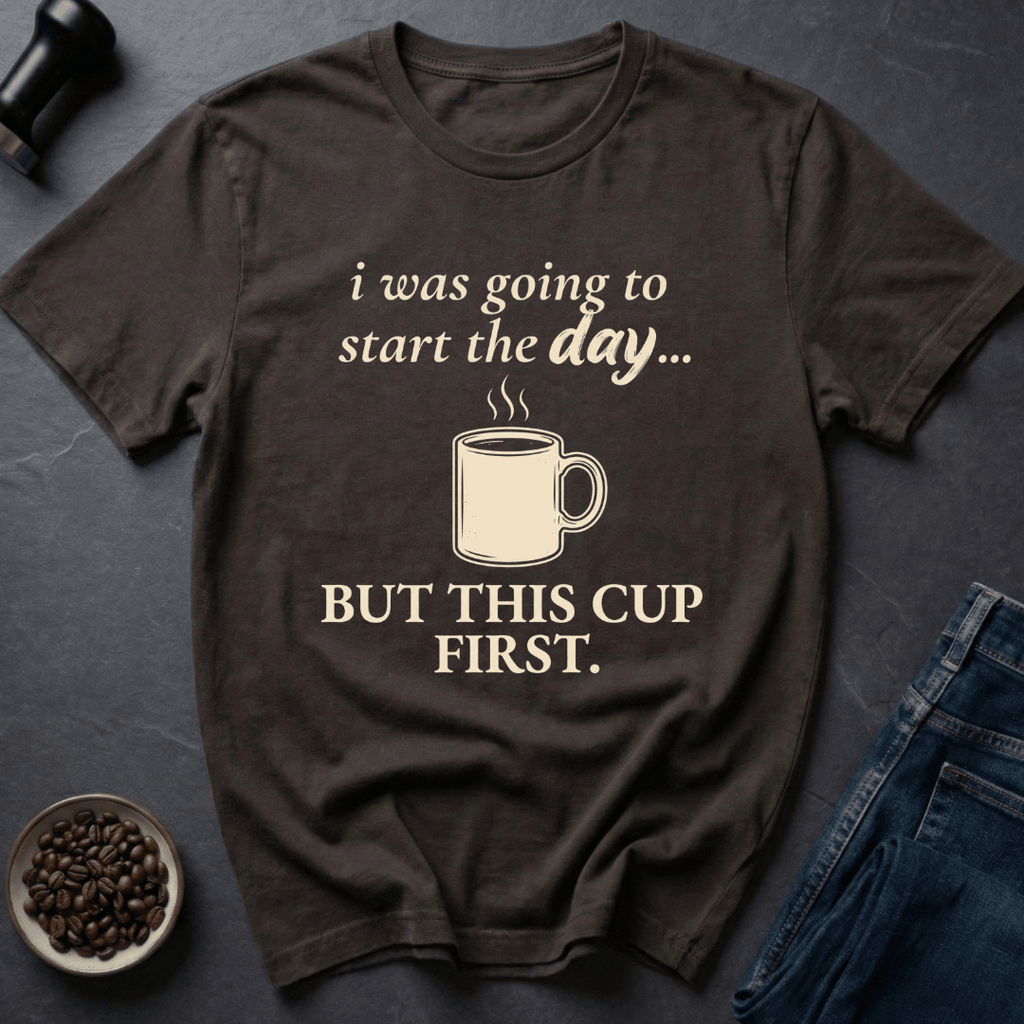 Coffee graphic Start The Day T-Shirt in by Caffeine Dept