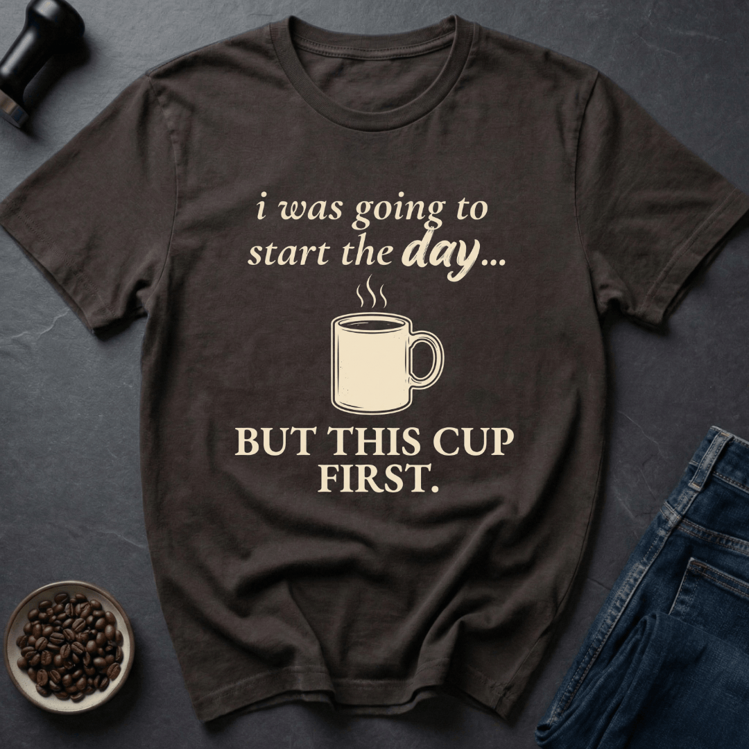 Coffee graphic Start The Day T-Shirt in by Caffeine Dept