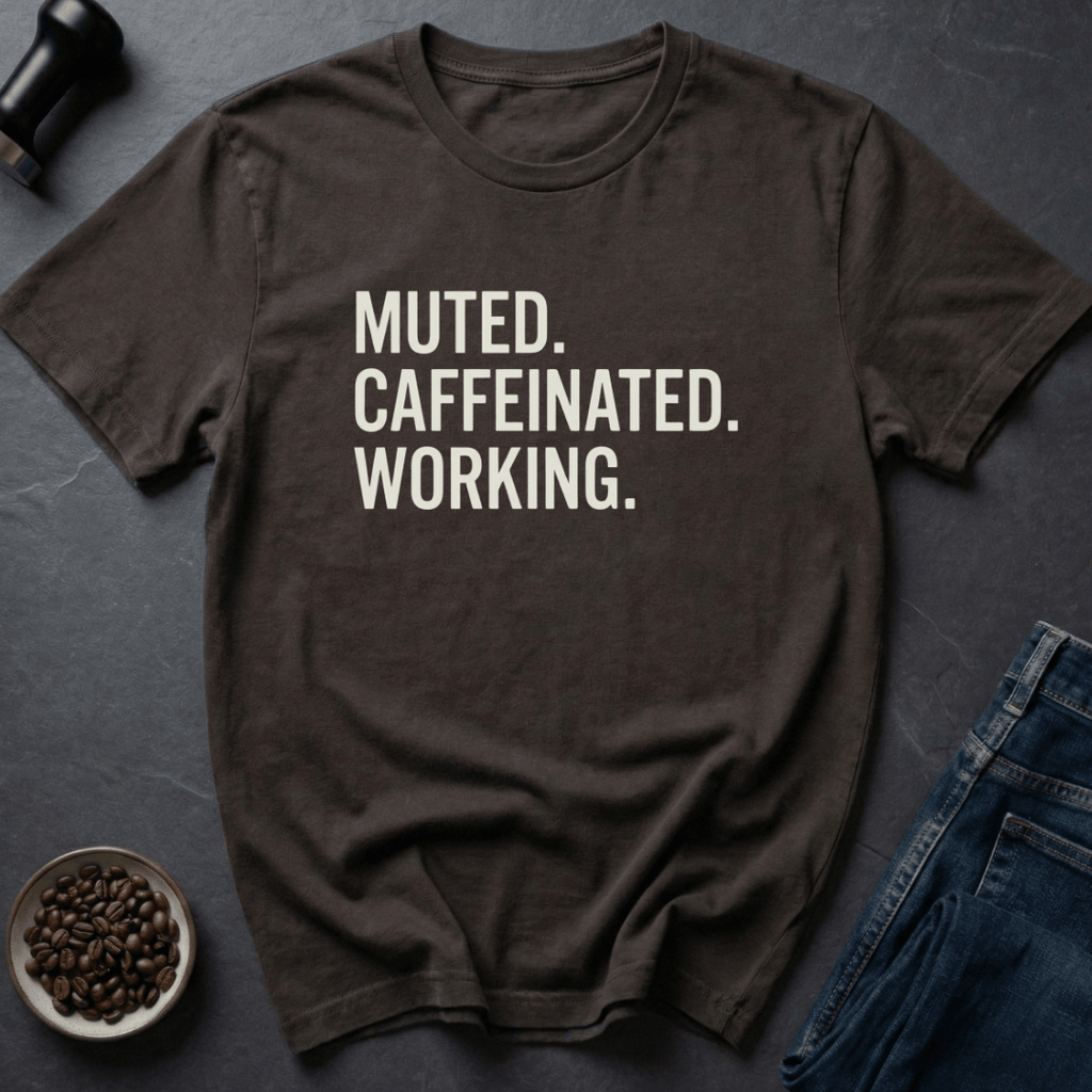 Coffee graphic Caffeinated Working T-Shirt in by Caffeine Dept