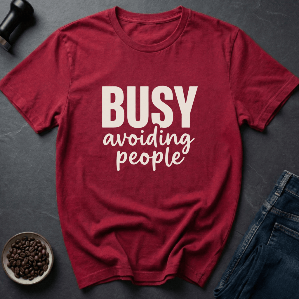 Coffee graphic Avoiding People T-Shirt in by Caffeine Dept