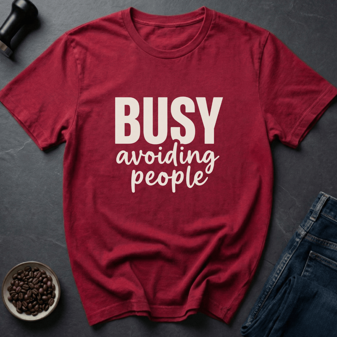 Coffee graphic Avoiding People T-Shirt in by Caffeine Dept