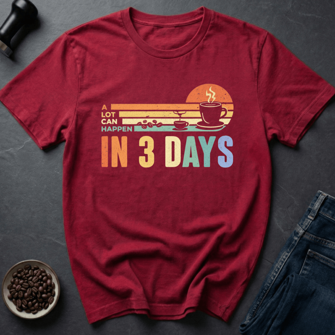 Coffee graphic 3 Days T-Shirt in by Caffeine Dept