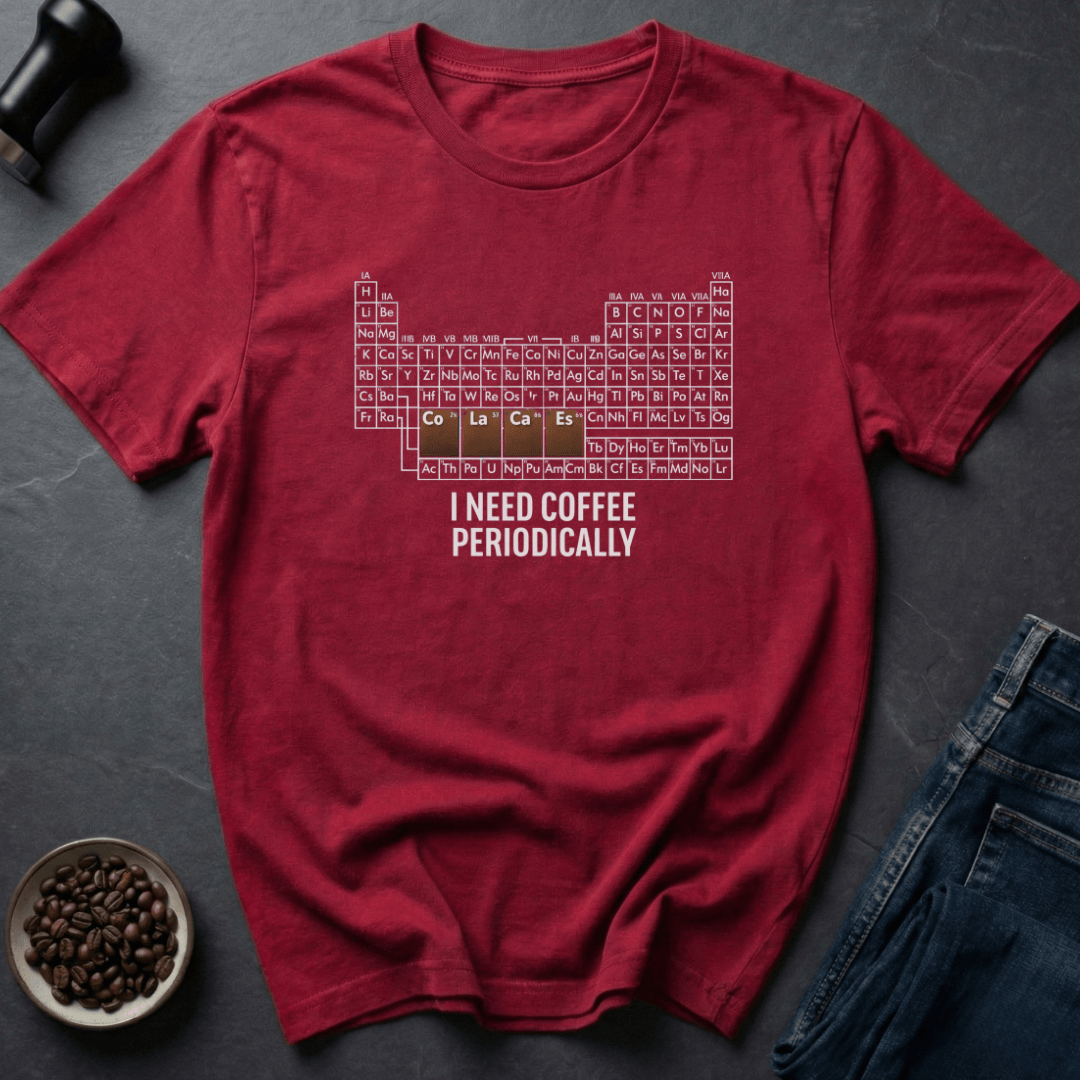 Coffee graphic Periodic Coffee T-Shirt in by Caffeine Dept
