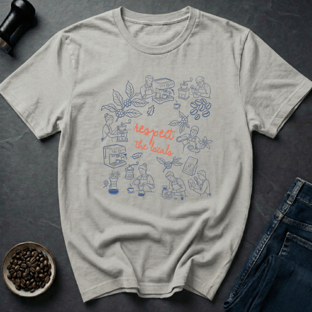 Coffee graphic Respect Locals T-Shirt in by Caffeine Dept