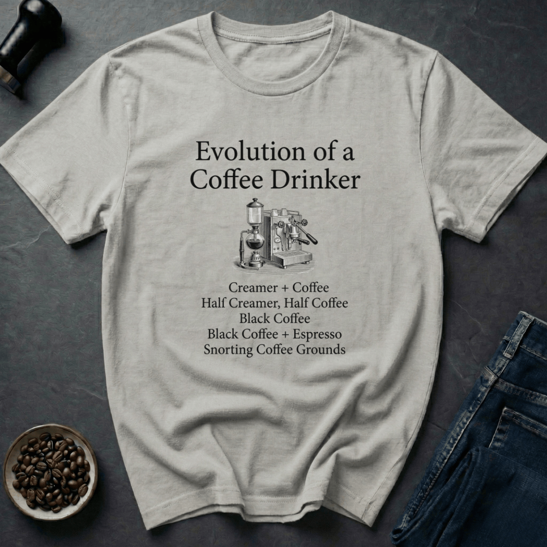 Coffee graphic Coffee Evolution T-Shirt in by Caffeine Dept