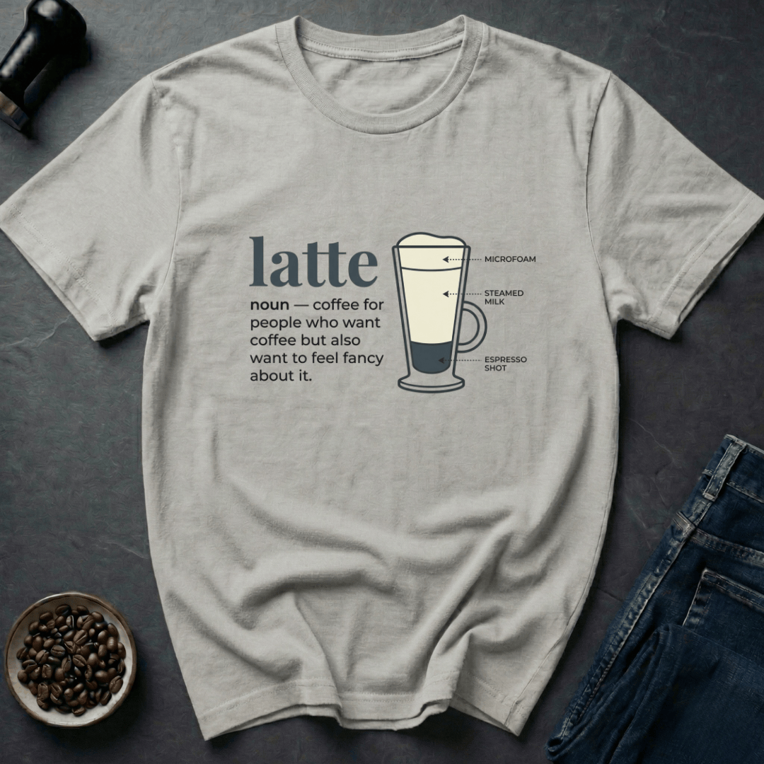 Coffee graphic Latte Life T-Shirt in by Caffeine Dept