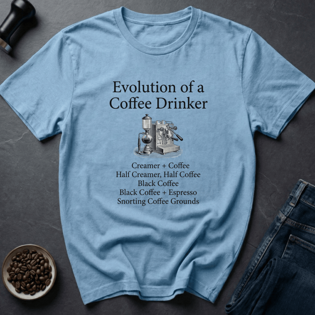Coffee graphic Coffee Evolution T-Shirt in by Caffeine Dept
