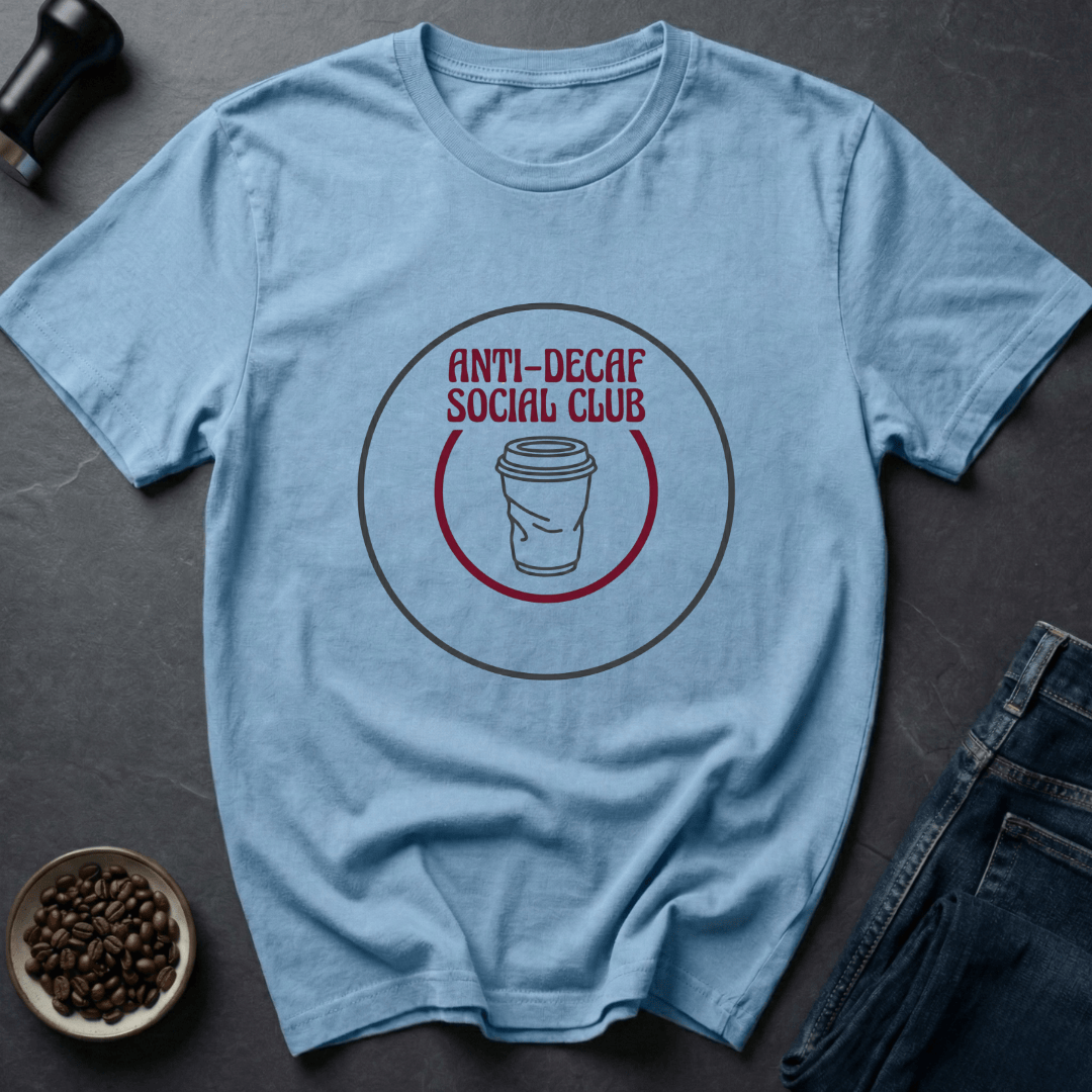 Coffee graphic Anti Decaf T-Shirt in by Caffeine Dept