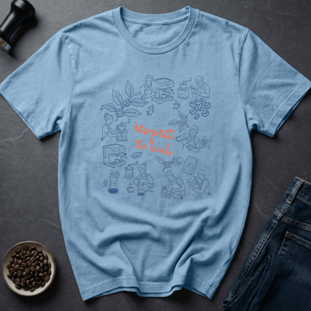 Coffee graphic Respect Locals T-Shirt in by Caffeine Dept