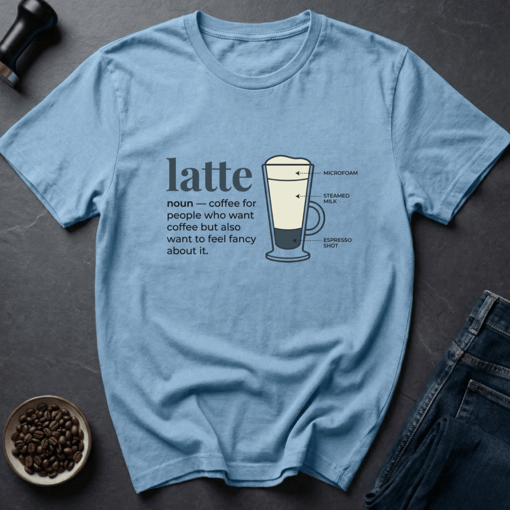 Coffee graphic Latte Life T-Shirt in by Caffeine Dept
