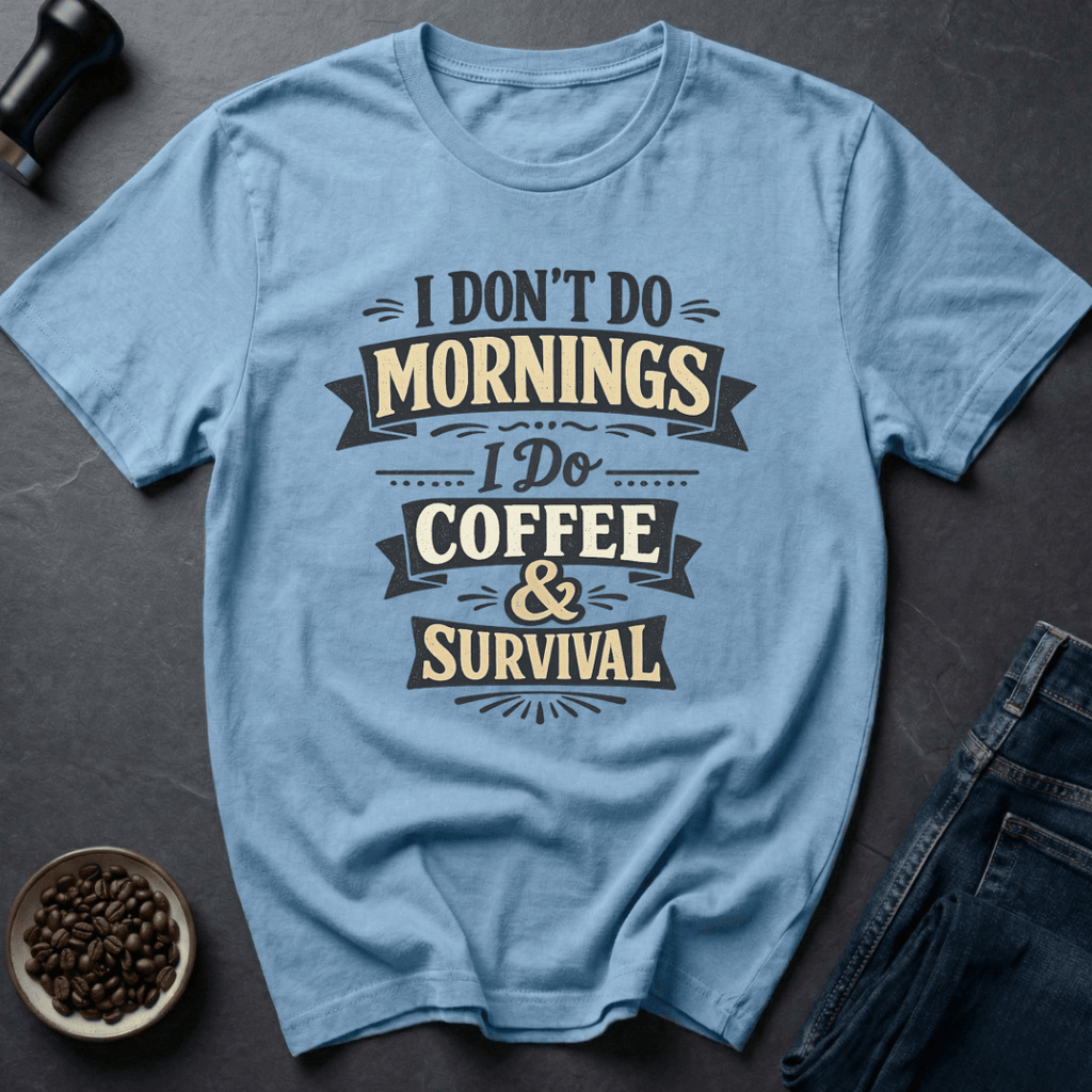 Coffee graphic Coffee & Survival T-Shirt in by Caffeine Dept