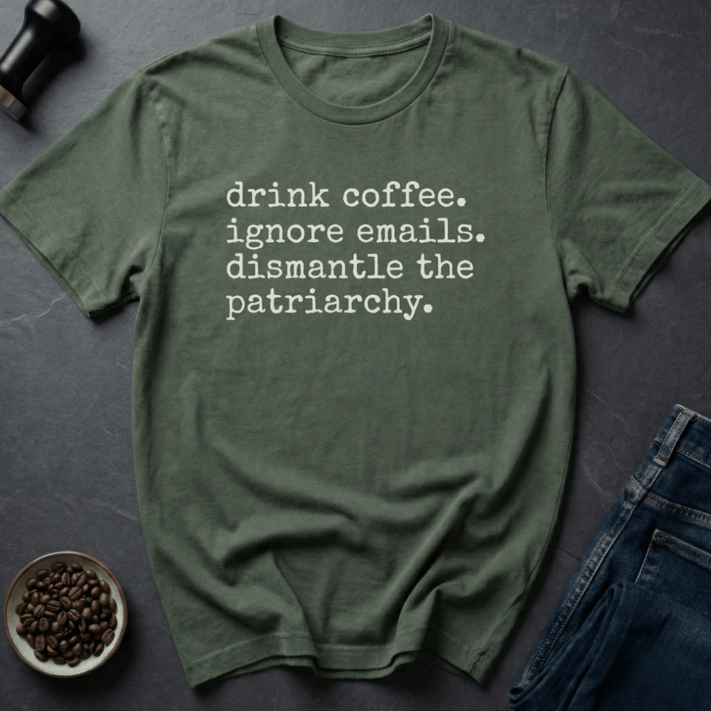 Coffee graphic Coffee. Resist. Repeat. T-Shirt in by Caffeine Dept