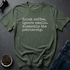 Coffee graphic Coffee. Resist. Repeat. T-Shirt in by Caffeine Dept