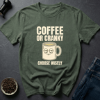 Coffee graphic Cranky Warning T-Shirt in by Caffeine Dept