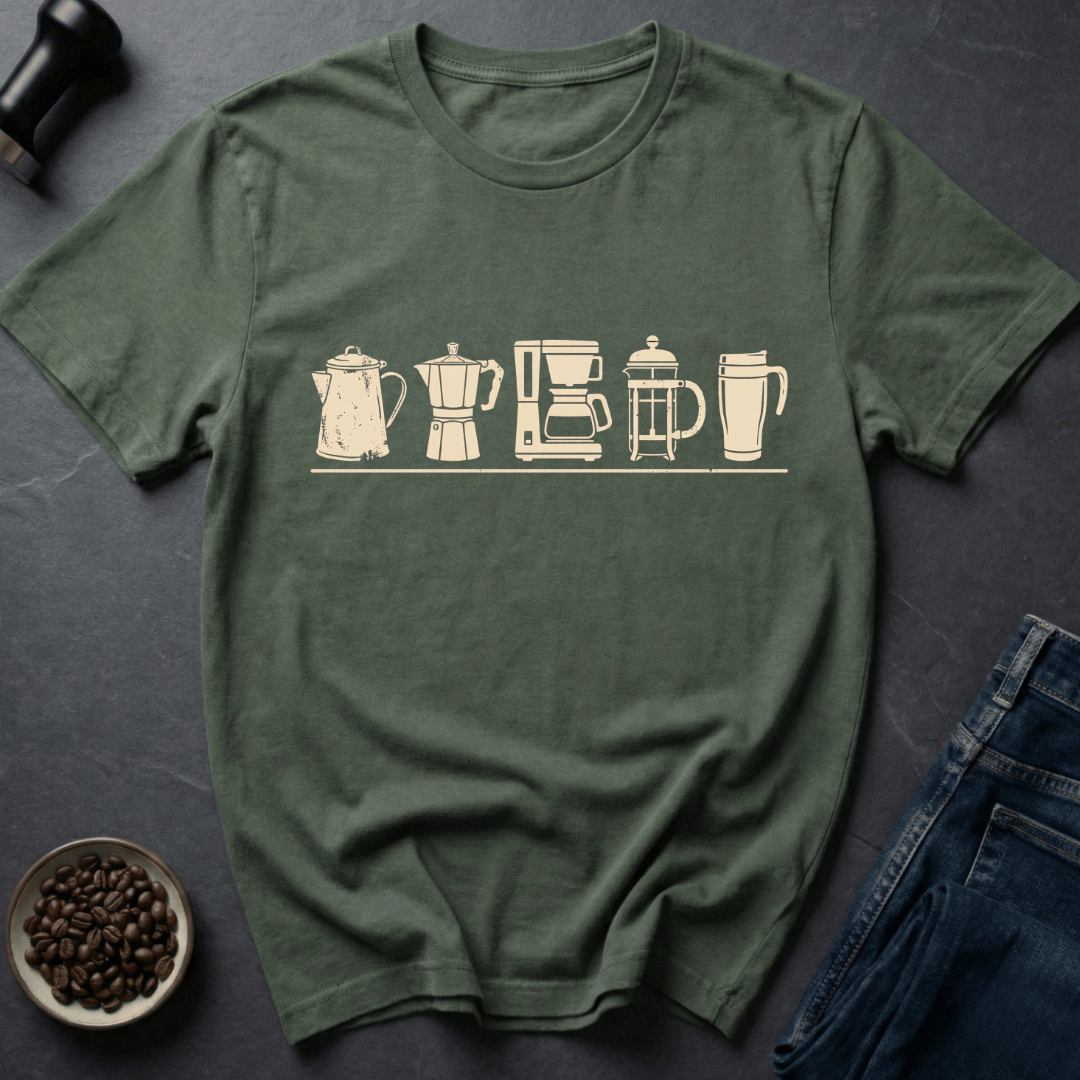 Coffee graphic Coffee Tools T-Shirt in by Caffeine Dept