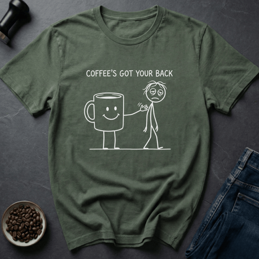 Coffee graphic Bean Support T-Shirt in by Caffeine Dept