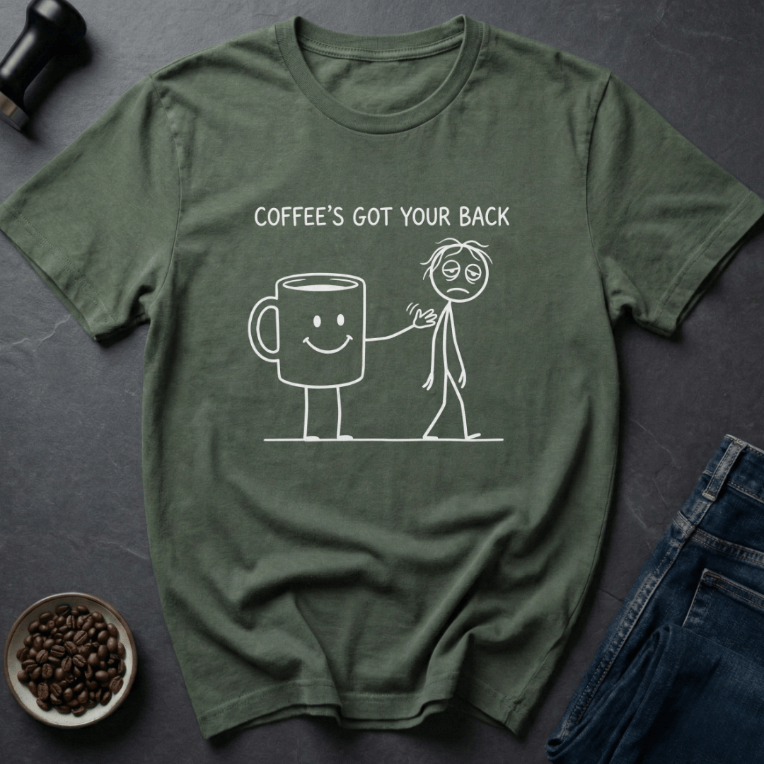 Coffee graphic Bean Support T-Shirt in by Caffeine Dept