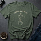 Coffee graphic Tools Coffee T-Shirt in by Caffeine Dept