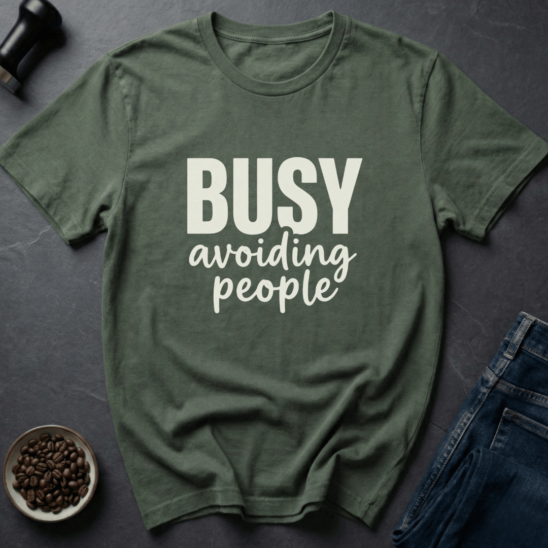 Coffee graphic Avoiding People T-Shirt in by Caffeine Dept