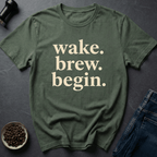 Coffee graphic Wake Brew T-Shirt in by Caffeine Dept