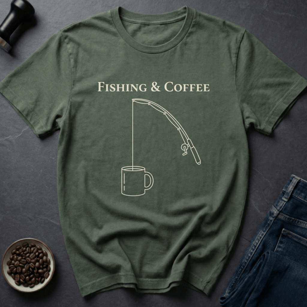 Coffee graphic Fish Coffee T-Shirt in by Caffeine Dept