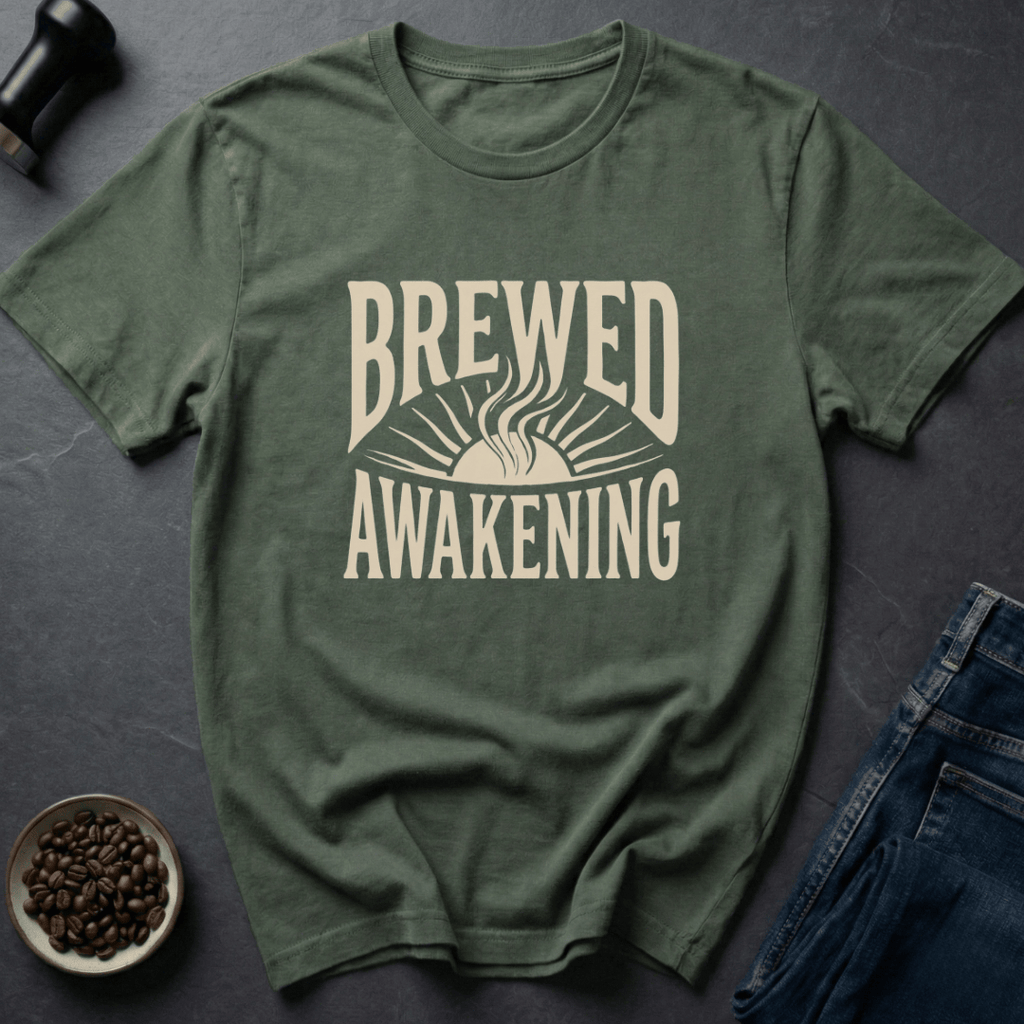Coffee graphic Brew Mode T-Shirt in by Caffeine Dept