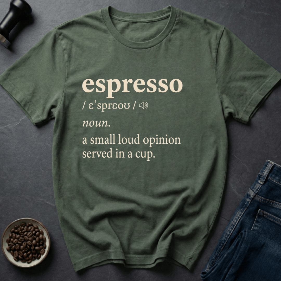 Coffee graphic Loud Shot T-Shirt in by Caffeine Dept