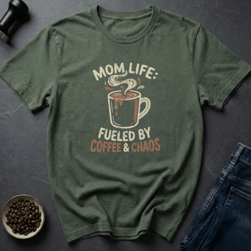 Coffee graphic Mom Life T-Shirt in by Caffeine Dept