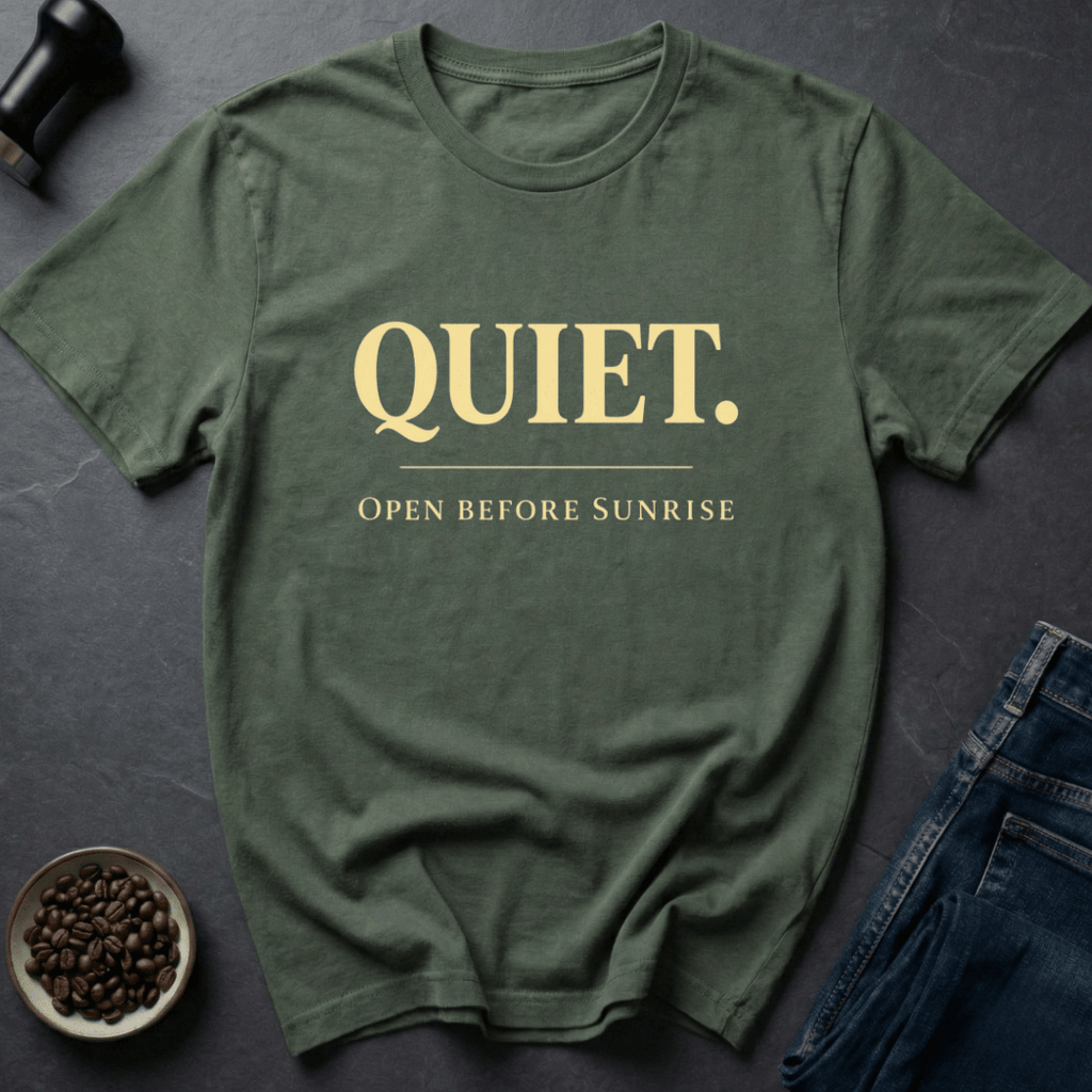 Coffee graphic Silent Brew T-Shirt in by Caffeine Dept