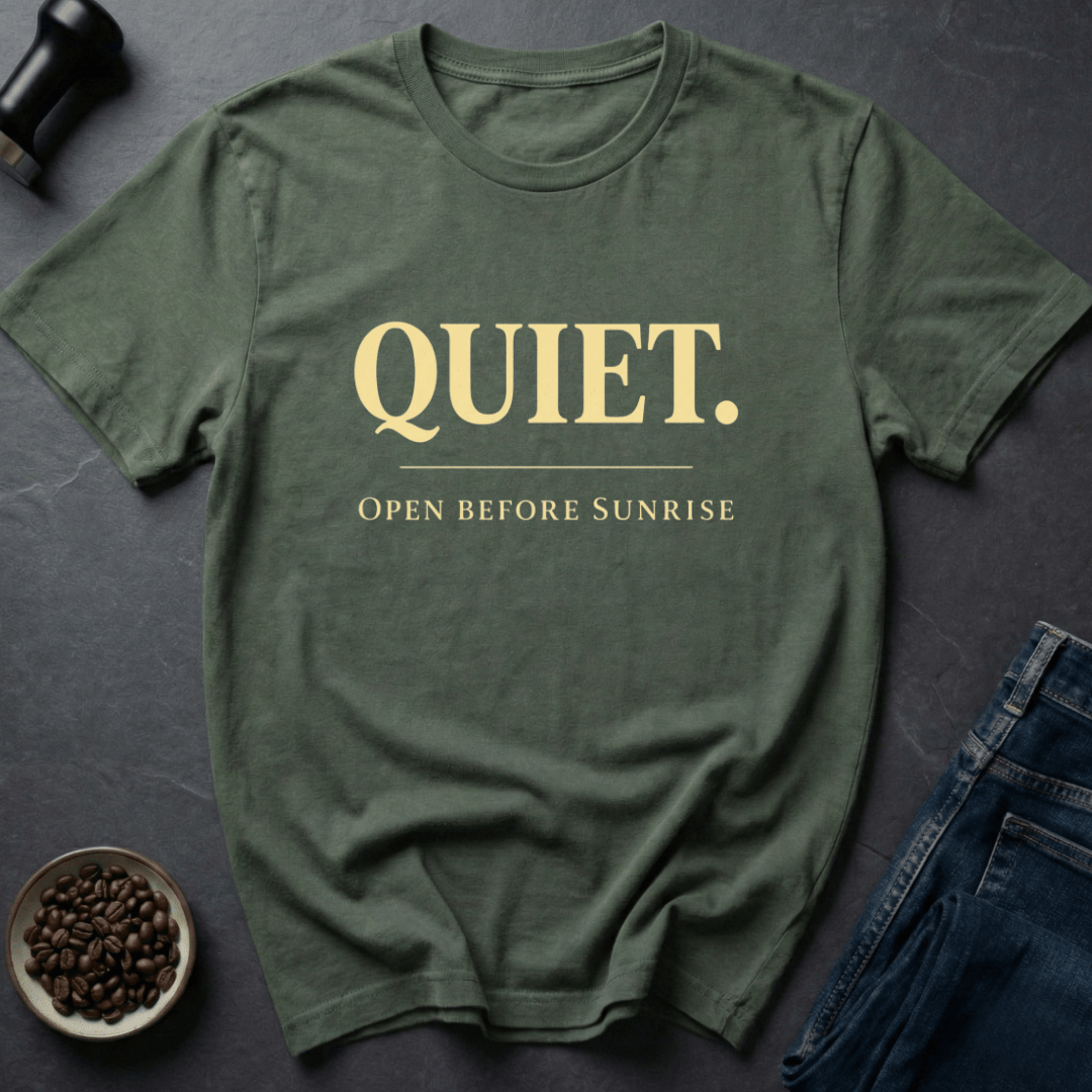 Coffee graphic Silent Brew T-Shirt in by Caffeine Dept