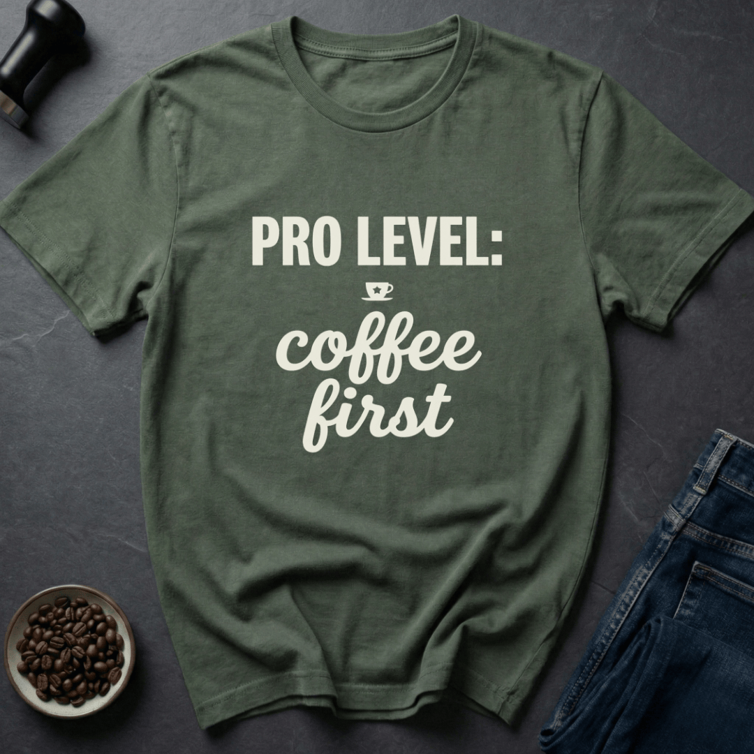 Coffee graphic Pro Caffeinated T-Shirt in by Caffeine Dept