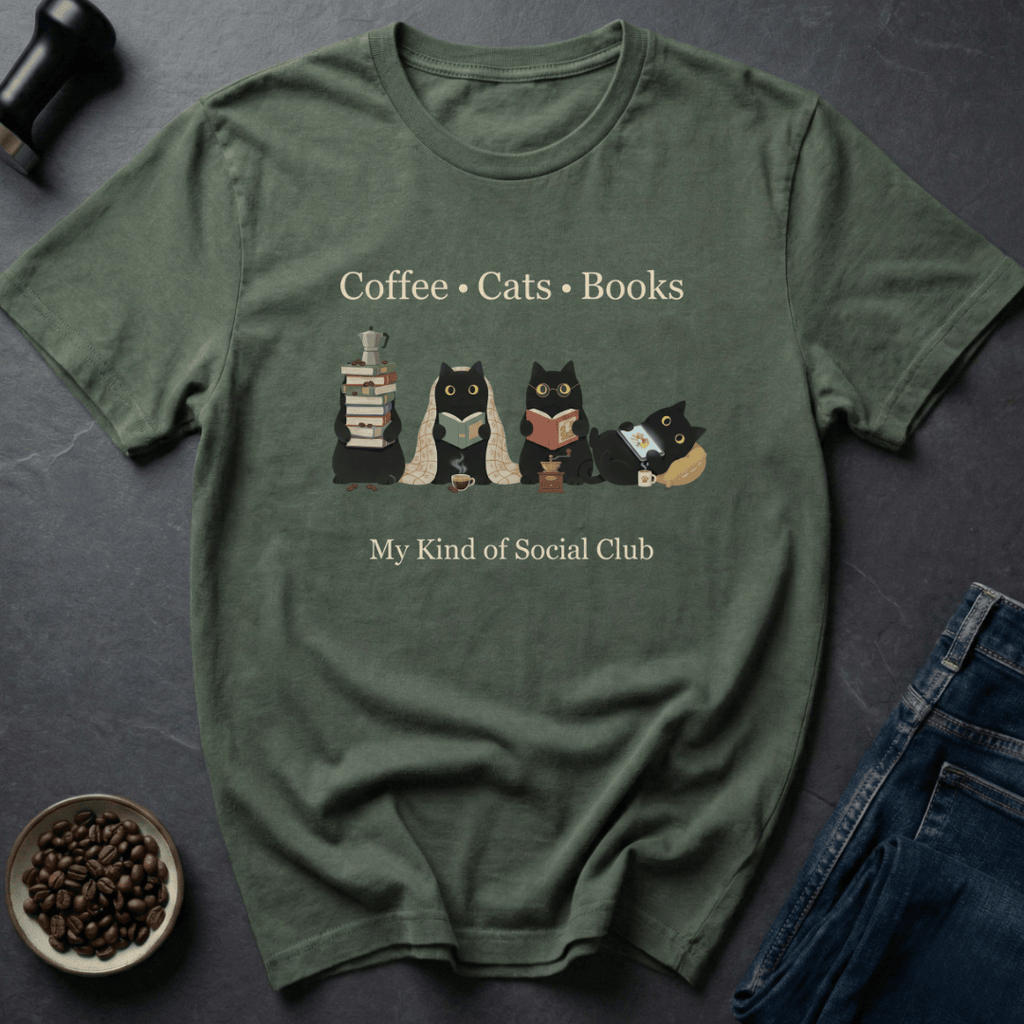 Coffee graphic Cozy Creature T-Shirt in by Caffeine Dept