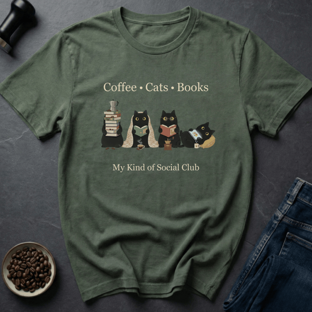 Coffee graphic Cozy Creature T-Shirt in by Caffeine Dept