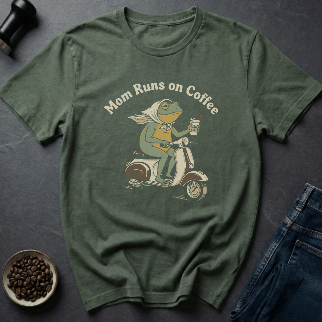 Coffee graphic Caffeinated Mom T-Shirt in by Caffeine Dept