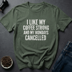 Coffee graphic Monday Survival T-Shirt in by Caffeine Dept