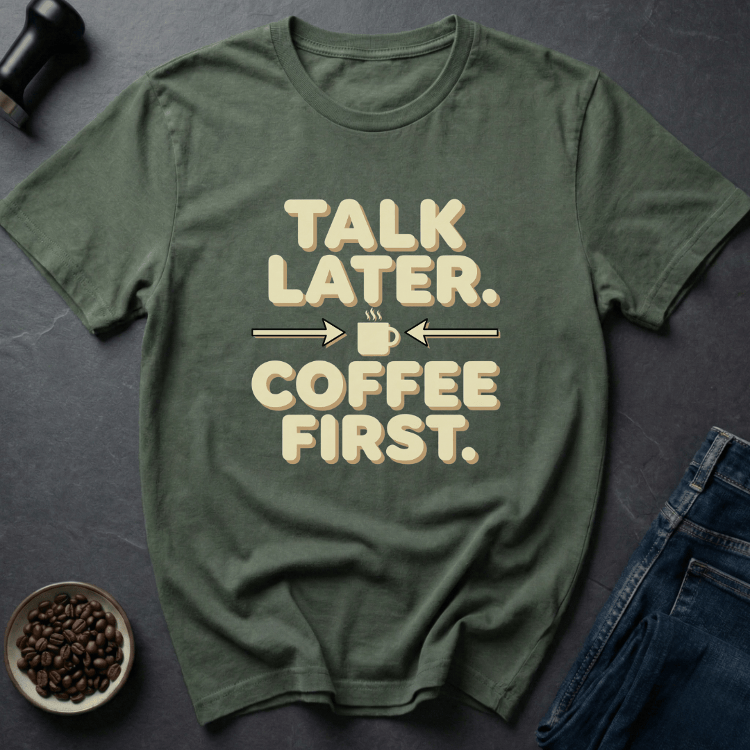 Coffee graphic Silence Please T-Shirt in by Caffeine Dept