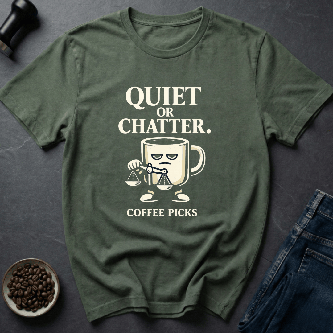 Coffee graphic Quiet Please T-Shirt in by Caffeine Dept