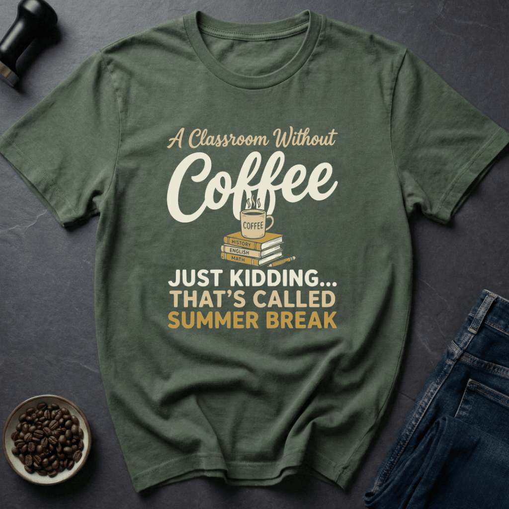 Coffee graphic Teacher Coffee T-Shirt in by Caffeine Dept