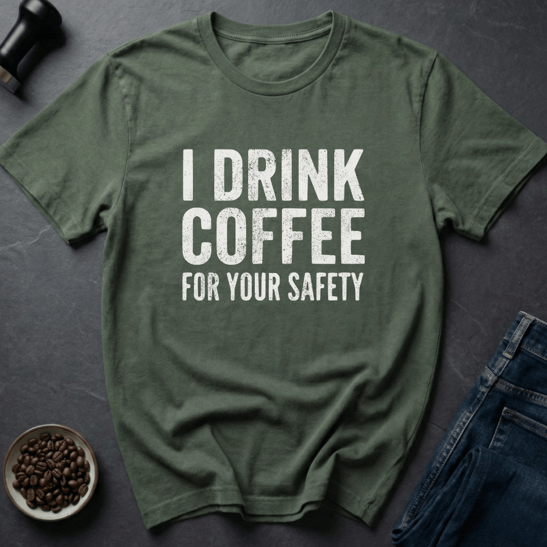 Coffee graphic Caffeine Warning T-Shirt in by Caffeine Dept