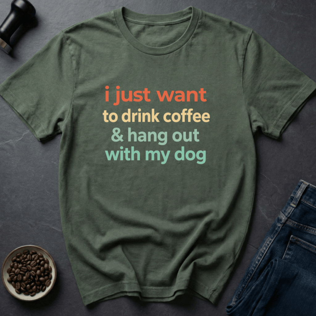 Coffee graphic Dog Coffee T-Shirt in by Caffeine Dept