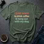 Coffee graphic Dog Coffee T-Shirt in by Caffeine Dept
