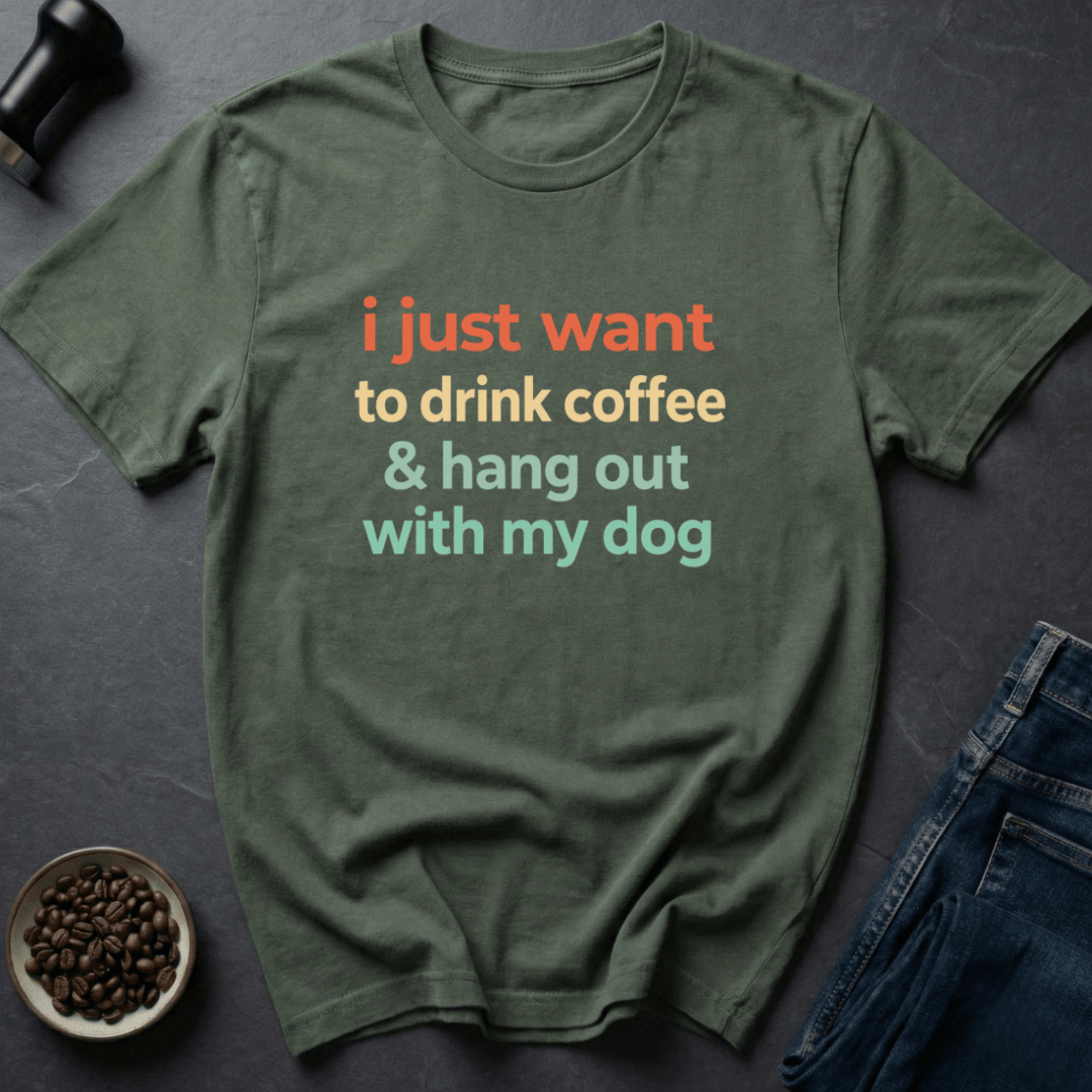 Coffee graphic Dog Coffee T-Shirt in by Caffeine Dept