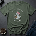 Coffee graphic Good day T-Shirt in by Caffeine Dept