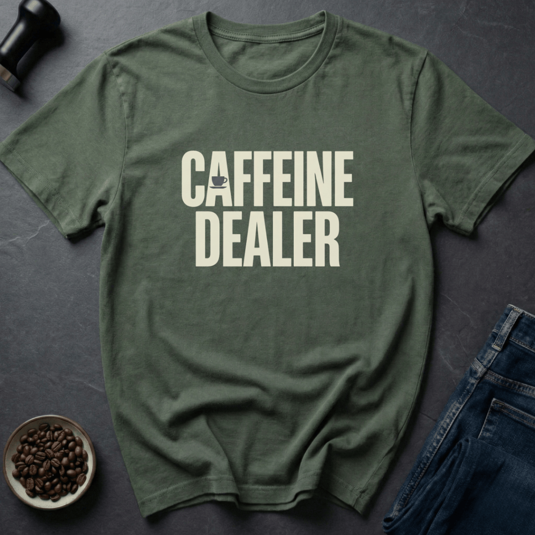 Coffee graphic Caffeine Dealer T-Shirt in by Caffeine Dept