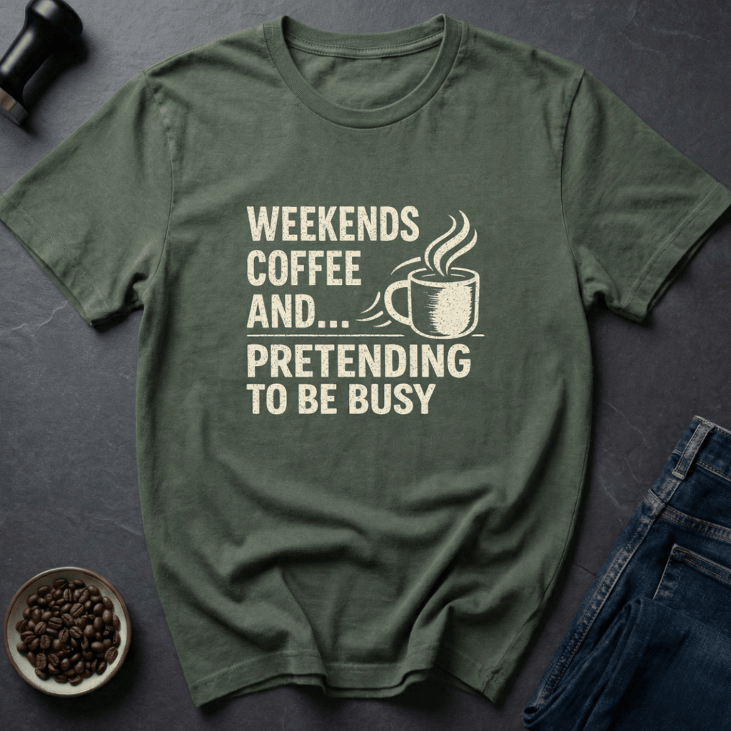 Coffee graphic Weekend Coffee T-Shirt in by Caffeine Dept