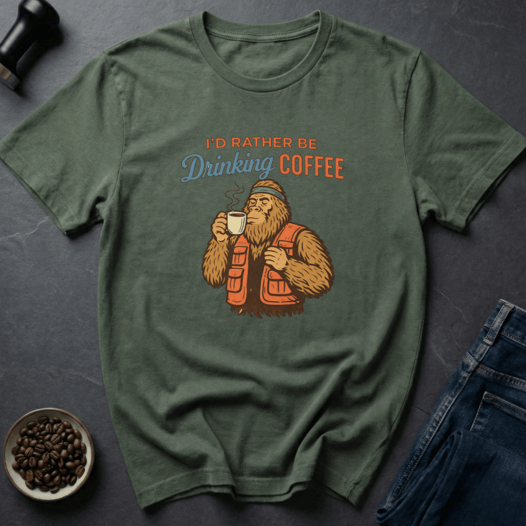 Coffee graphic Coffee Bigfoot T-Shirt in by Caffeine Dept