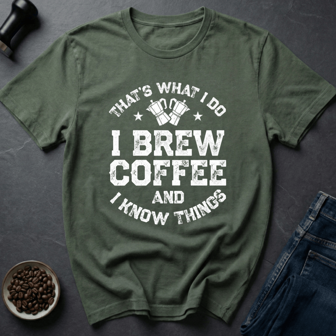 Coffee graphic Brew Master T-Shirt in by Caffeine Dept