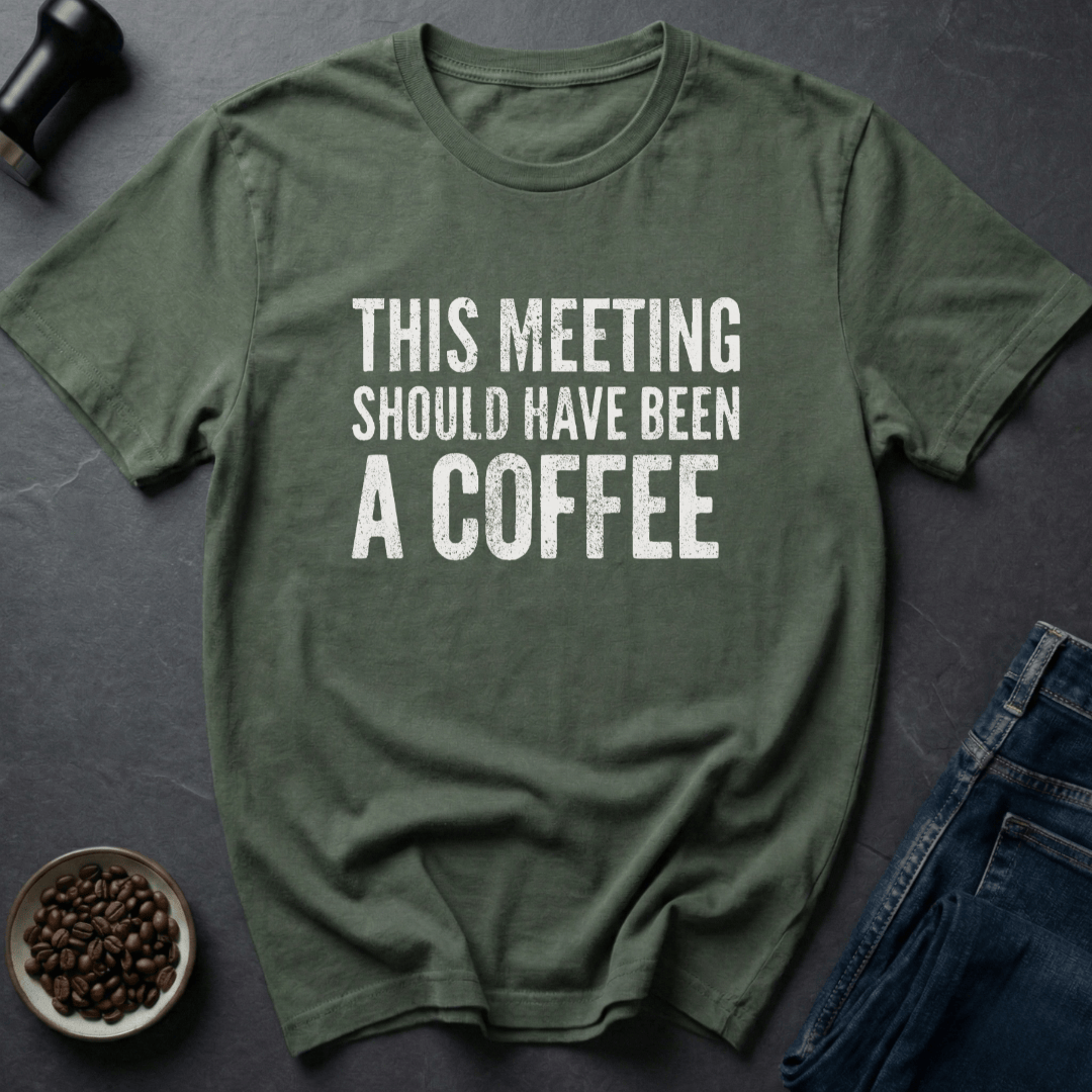 Coffee graphic Meeting Survival T-Shirt in by Caffeine Dept
