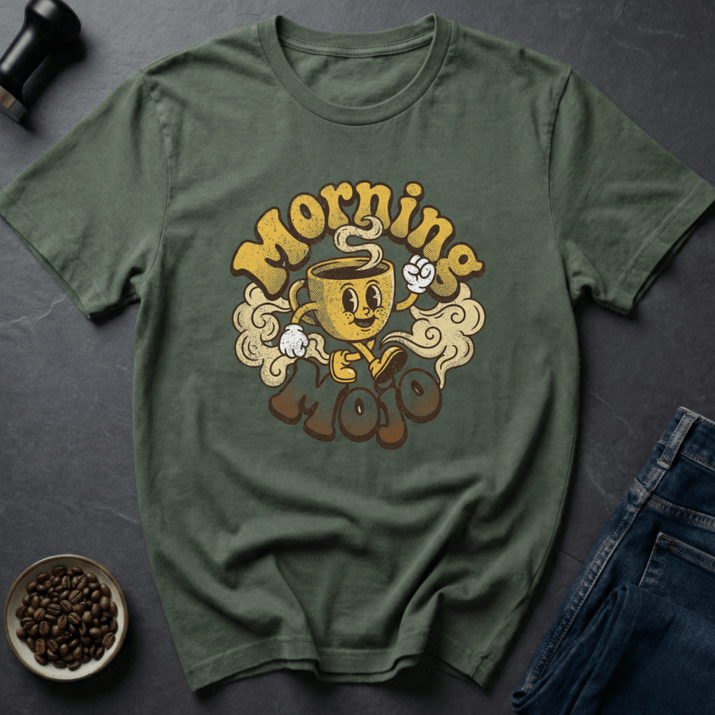 Coffee graphic Morning Mojo T-Shirt in by Caffeine Dept