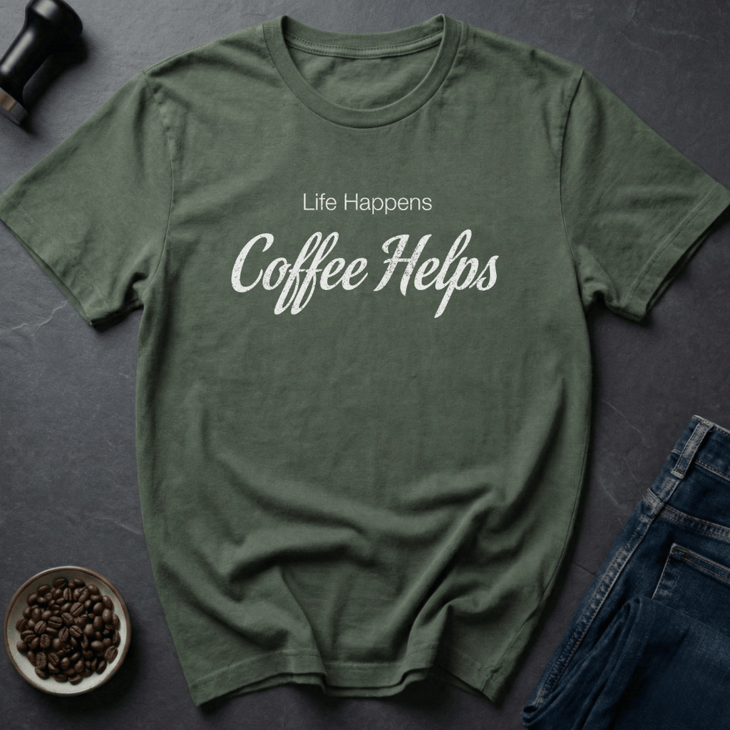 Coffee graphic Therapy In Cup T-Shirt in by Caffeine Dept